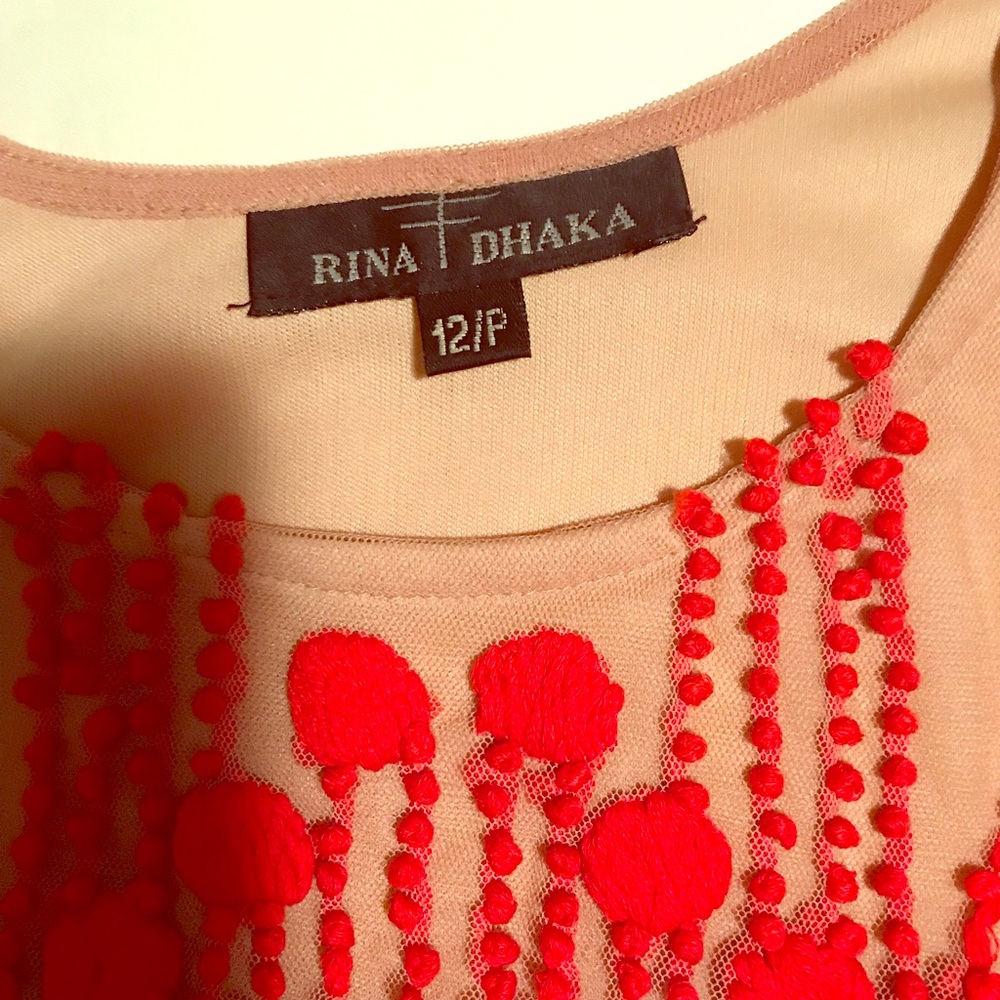 anthrpologie Rina Dhaka red dress 12.